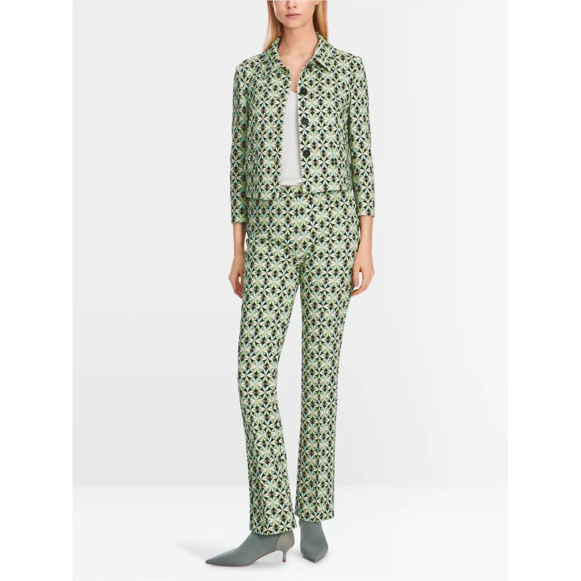 New Marc Cain Frederica In Scuba Jersey Trousers In Green